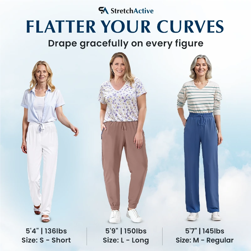 Bluecomfys - Women's Ultra Soft Stretch Perfect Drape Casual Pants