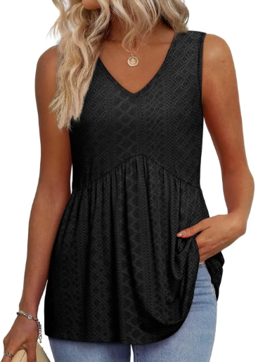 Women's V Neck Printed Tank Top