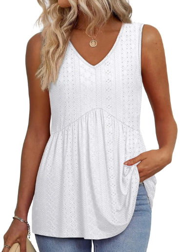 Women's V Neck Printed Tank Top