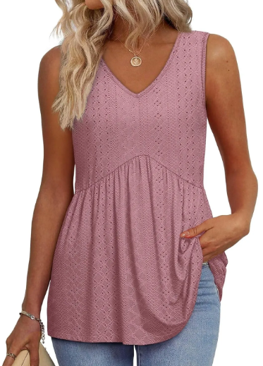 Women's V Neck Printed Tank Top