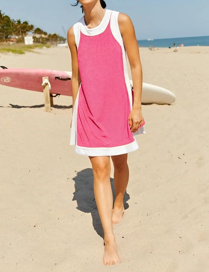 Women's Striped T-Shirt Dress with Pockets