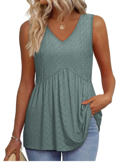 Women's V Neck Printed Tank Top