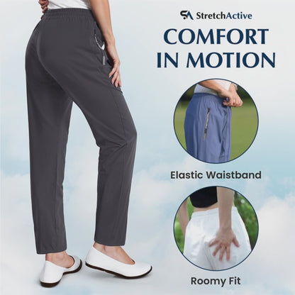Bluecomfys - Women's Ultra Soft Stretch Perfect Drape Casual Pants